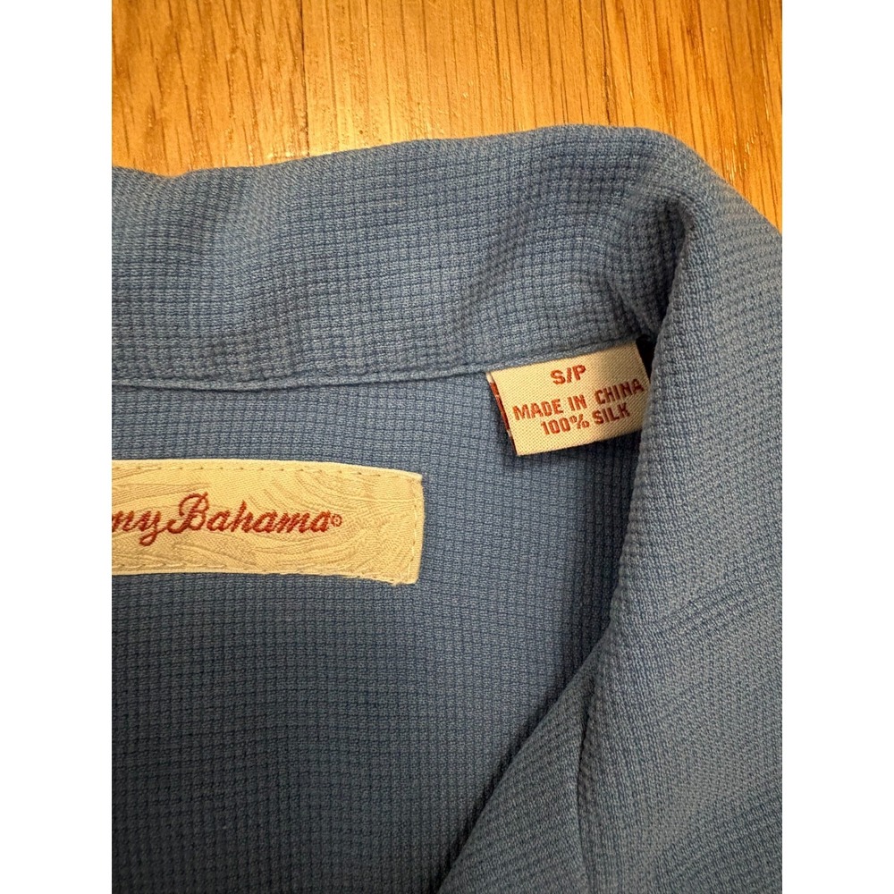 Tommy Bahama Silk Cotton Camp Shirt XL Blue Resort Casual - Picture 4 of 14